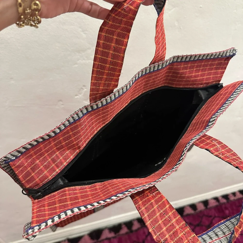 Bode Red Zipper Tote Bag - Picture 5 of 5